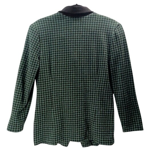 Retro Green Gingham Womens Suit Holiday Party Outfit 90s Chic Vibes Size L/M - Picture 4 of 16